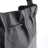 Gucci Black Leather Drawstring Shoulder Bag
