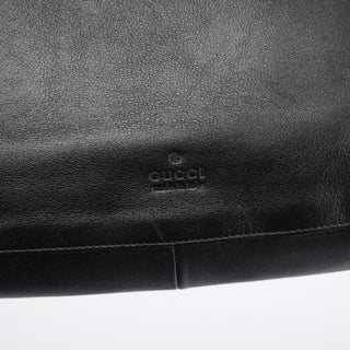 Gucci Black Leather Drawstring Shoulder Bag