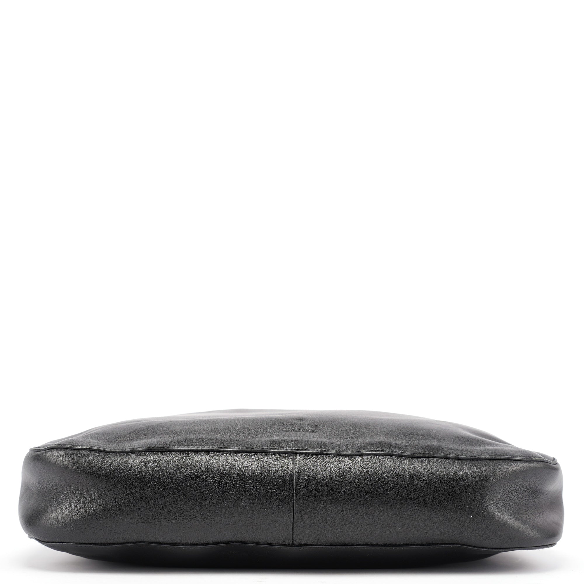 Gucci Black Leather Drawstring Shoulder Bag