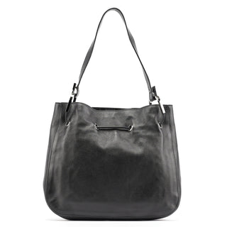 Gucci Black Leather Drawstring Shoulder Bag