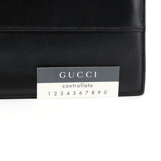 Gucci Black Leather Gold G Shoulder Bag