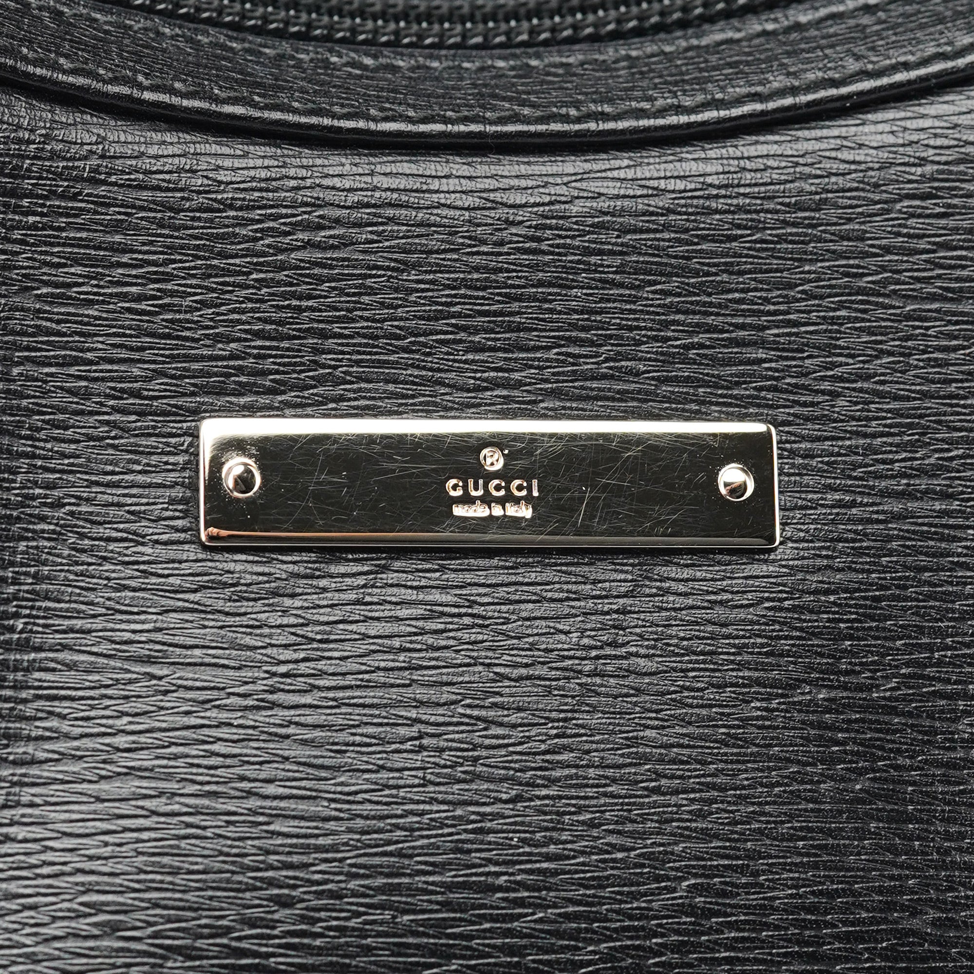 Gucci Black Leather Hobo Shoulder Bag