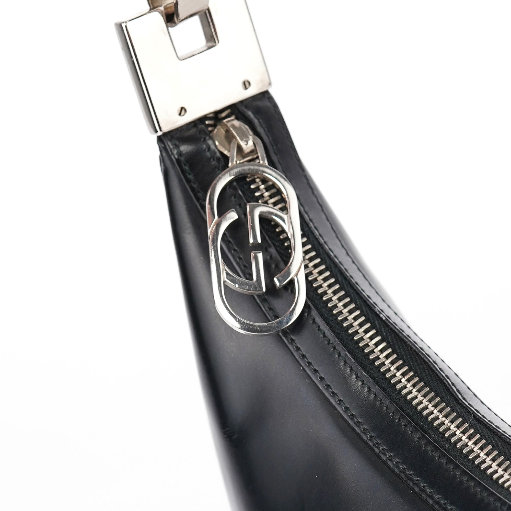 Gucci Hobo-Schultertasche aus schwarzem Leder