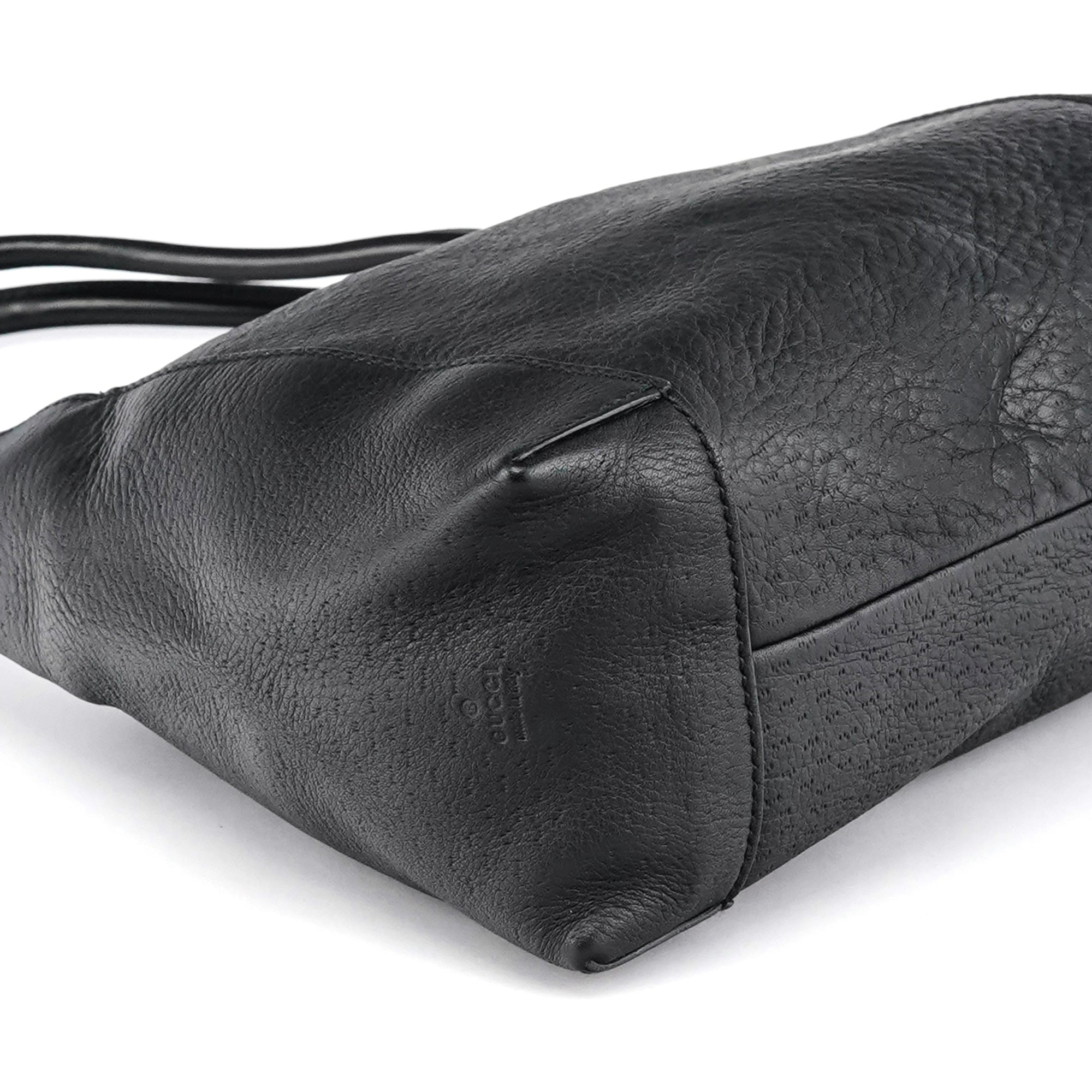 Gucci Black Leather Hobo Shoulder Bag