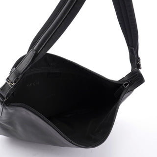 Gucci Black Leather Hobo Shoulder Bag