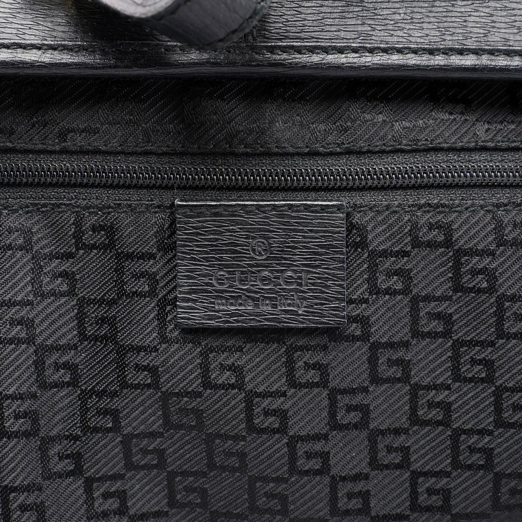 Gucci Black Leather Jackie Bamboo Bag