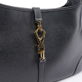 Gucci Black Leather Jackie Bamboo Bag