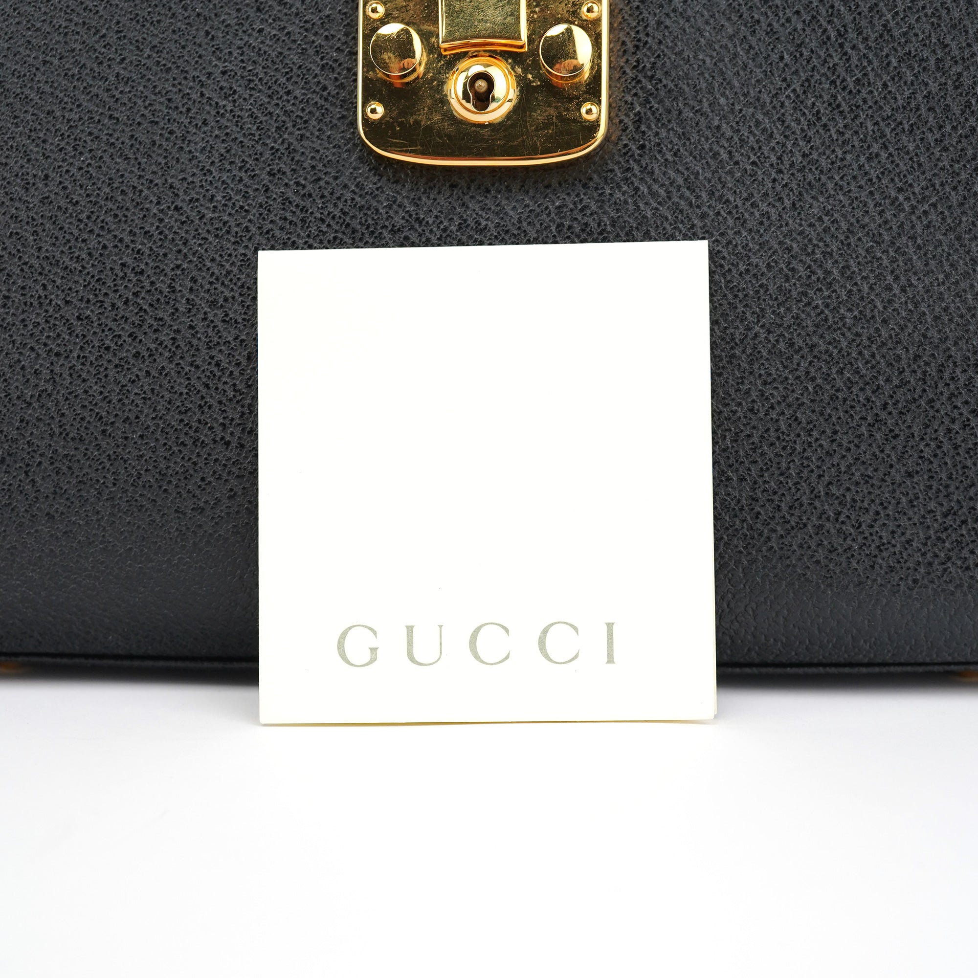 Gucci Sac deux portés Lady Lock en cuir noir