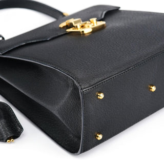 Gucci Black Leather Lady Lock 2-Way Bag