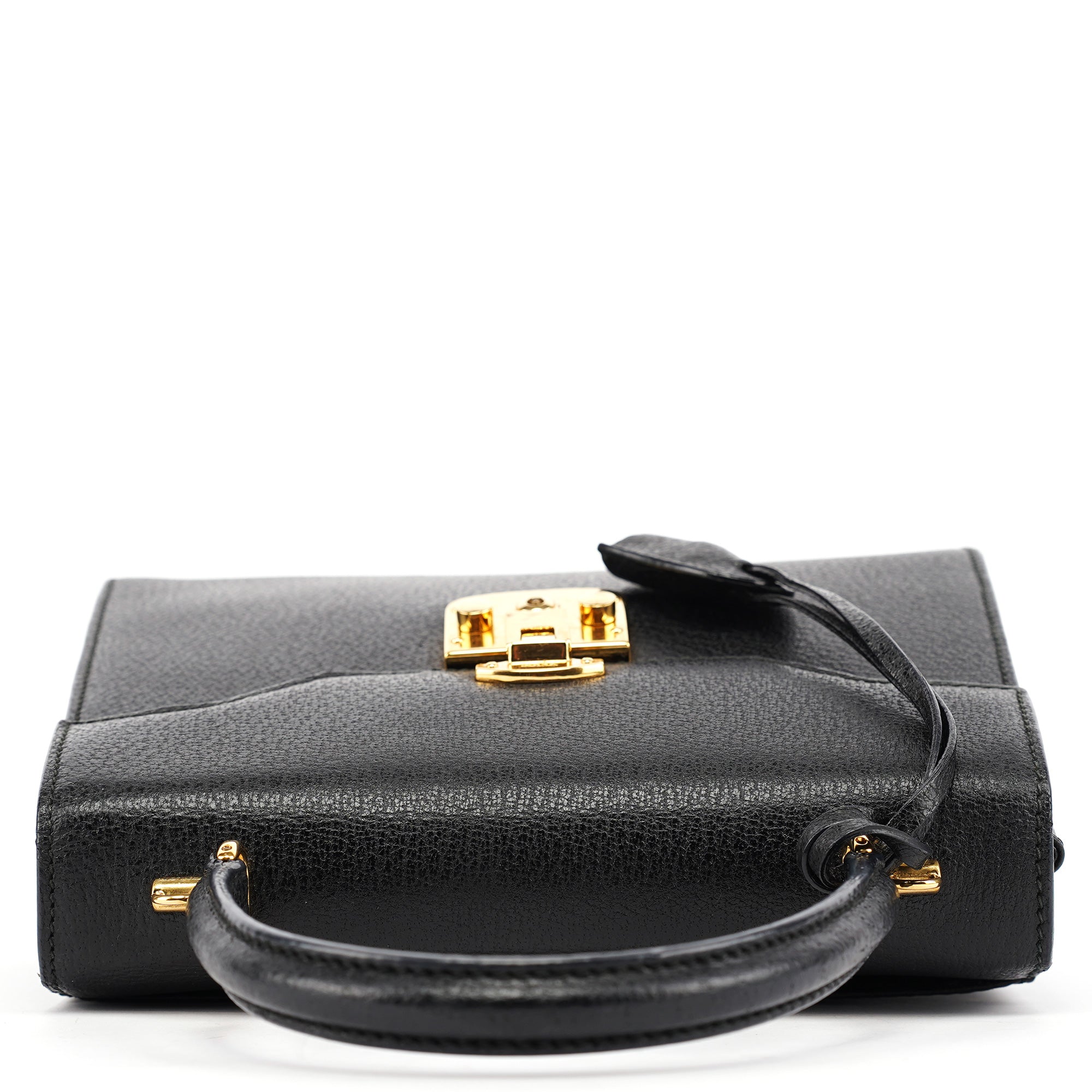 Gucci Sac deux portés Lady Lock en cuir noir