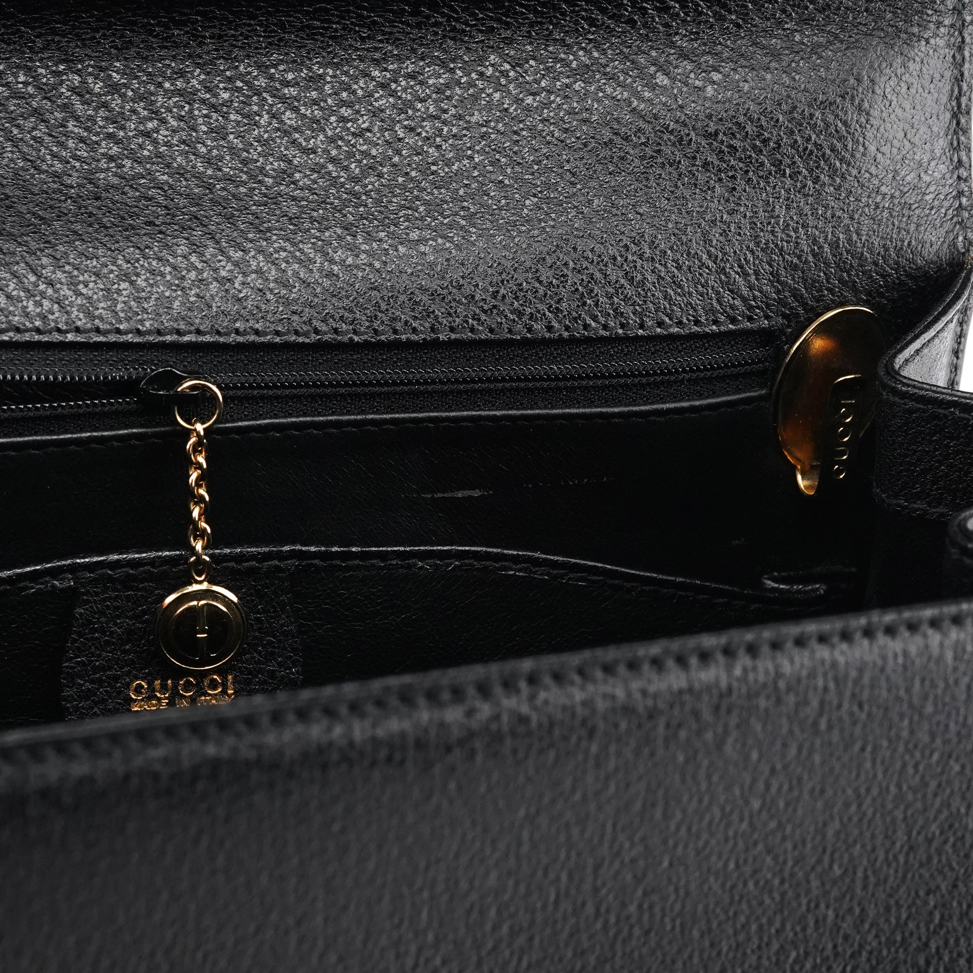 Gucci Sac deux portés Lady Lock en cuir noir