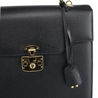 Gucci Black Leather Lady Lock 2-Way Bag