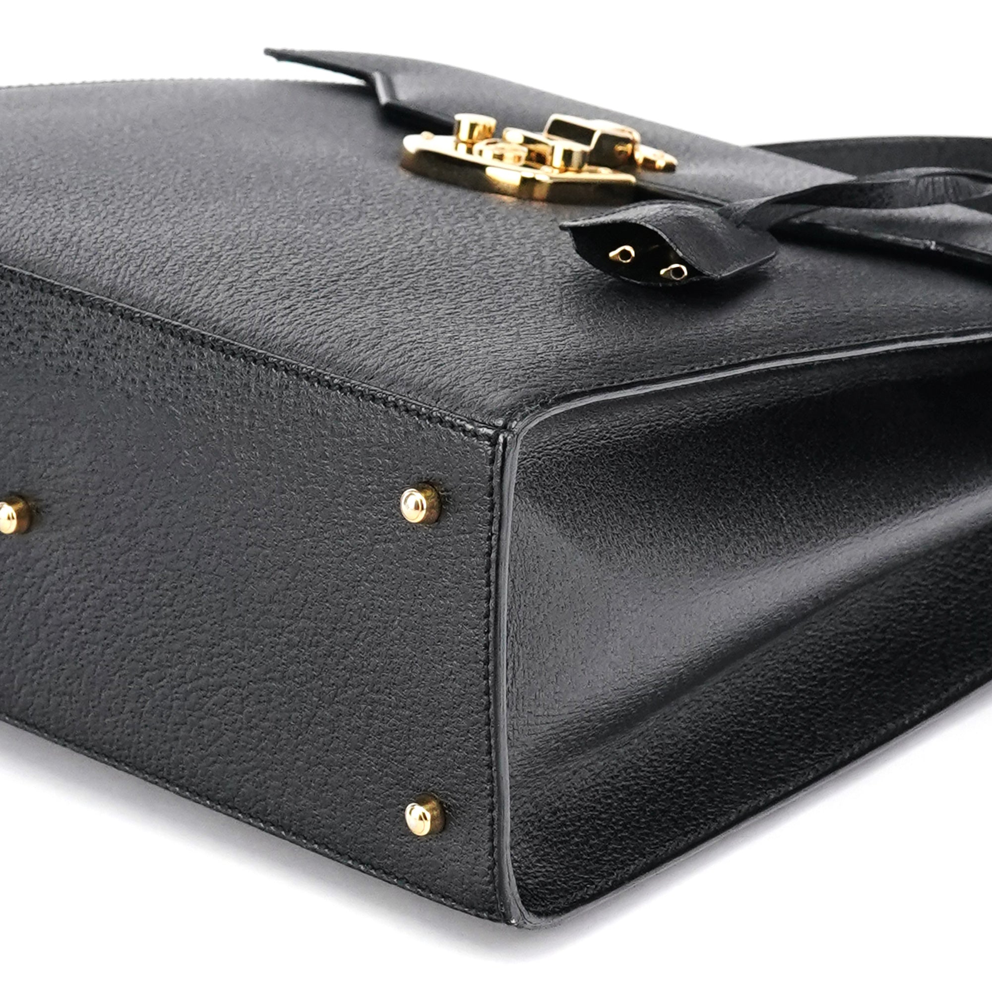 Gucci Sac deux portés Lady Lock en cuir noir