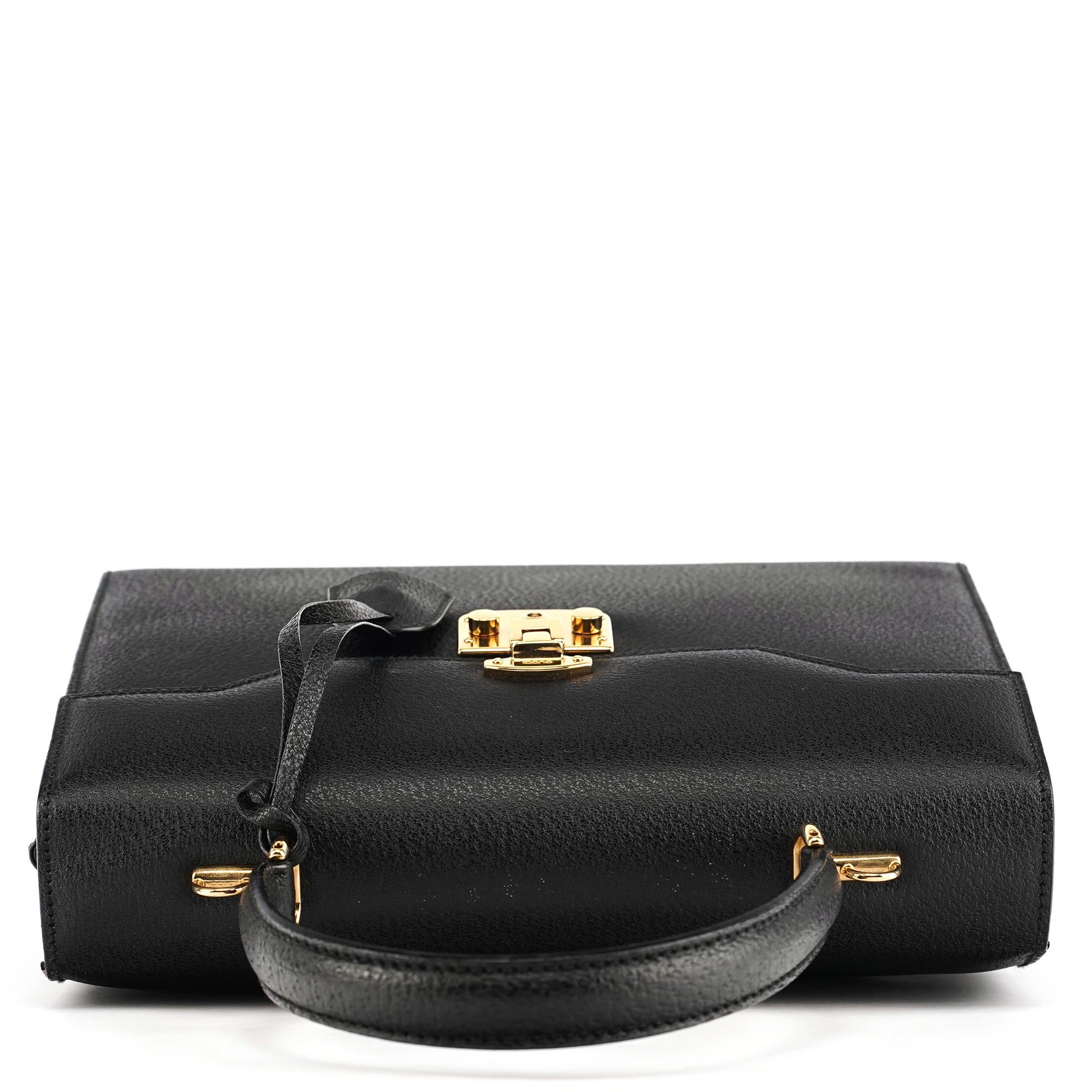 Gucci Sac deux portés Lady Lock en cuir noir