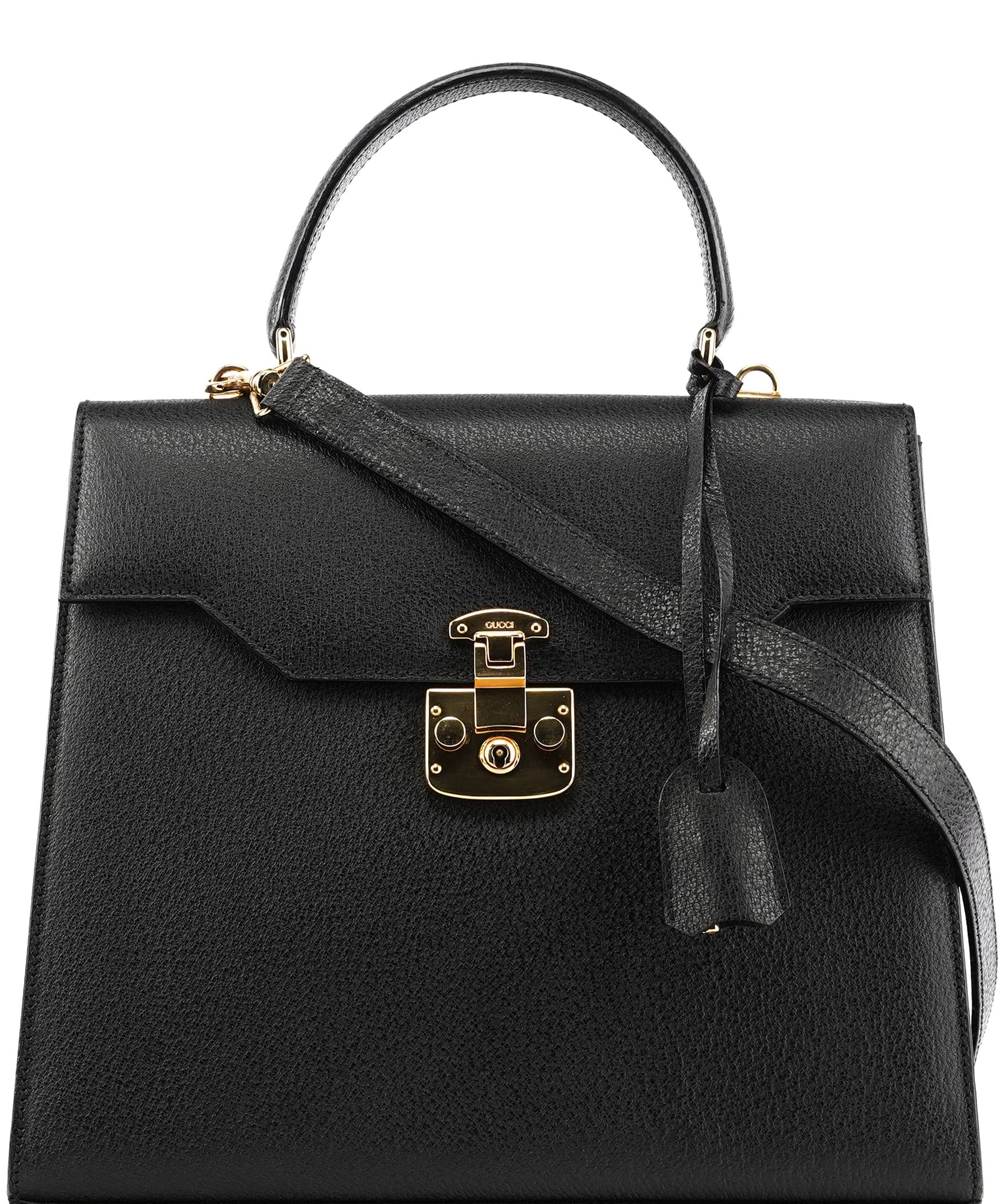 Gucci Black Leather Lady Lock 2-Way Bag