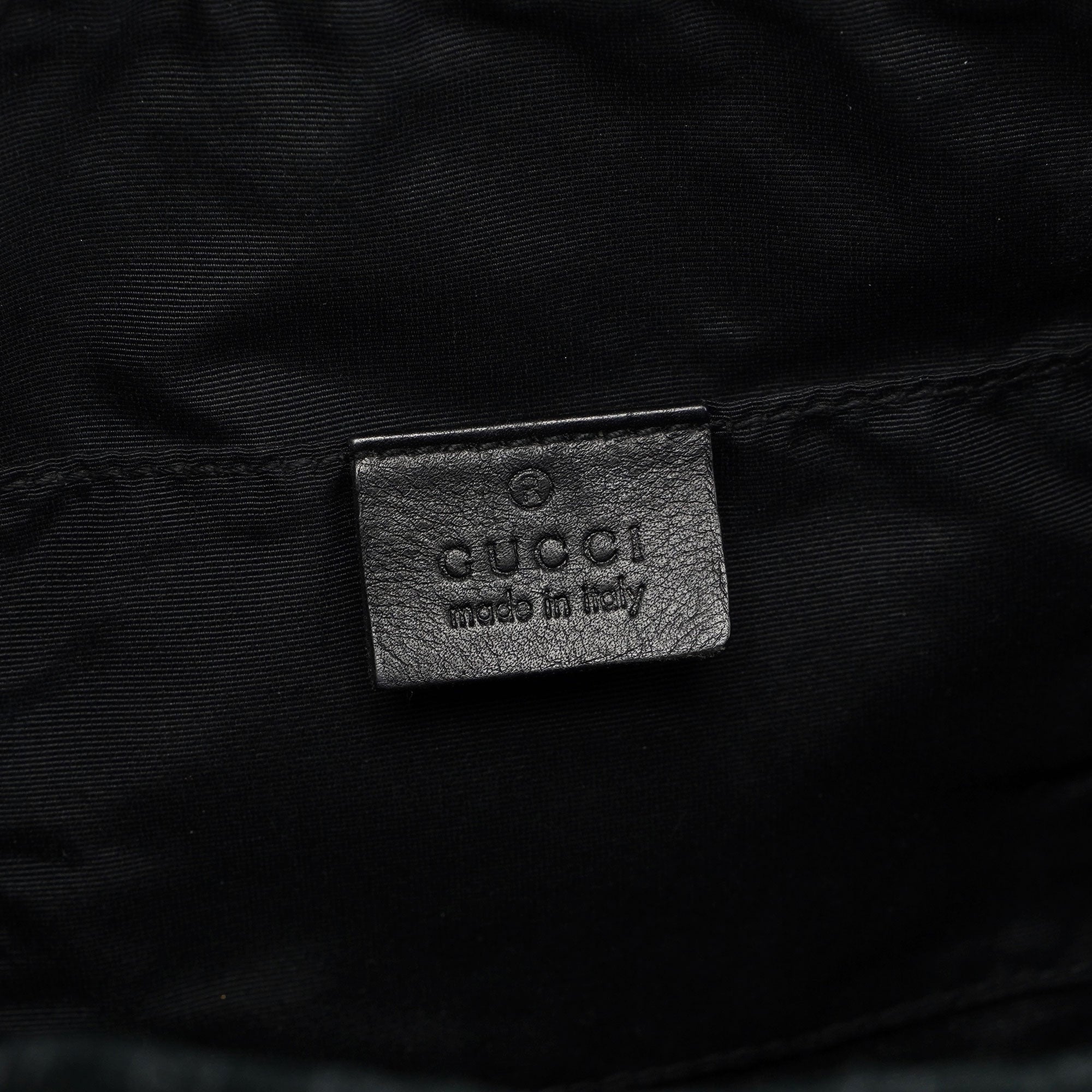 Gucci Black Leather Perforated Shoulder Bag