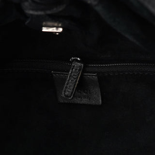 Gucci Black Leather Ruched Bag