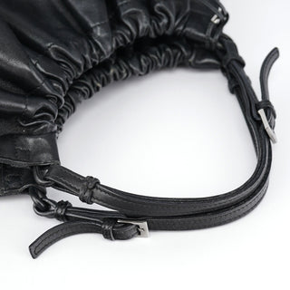 Gucci Black Leather Ruched Bag
