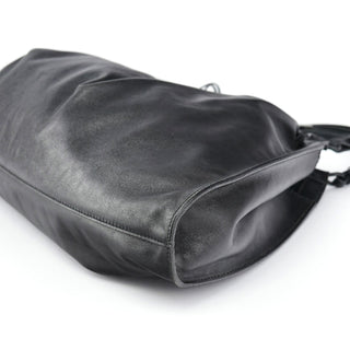 Gucci Black Leather Ruched Bag