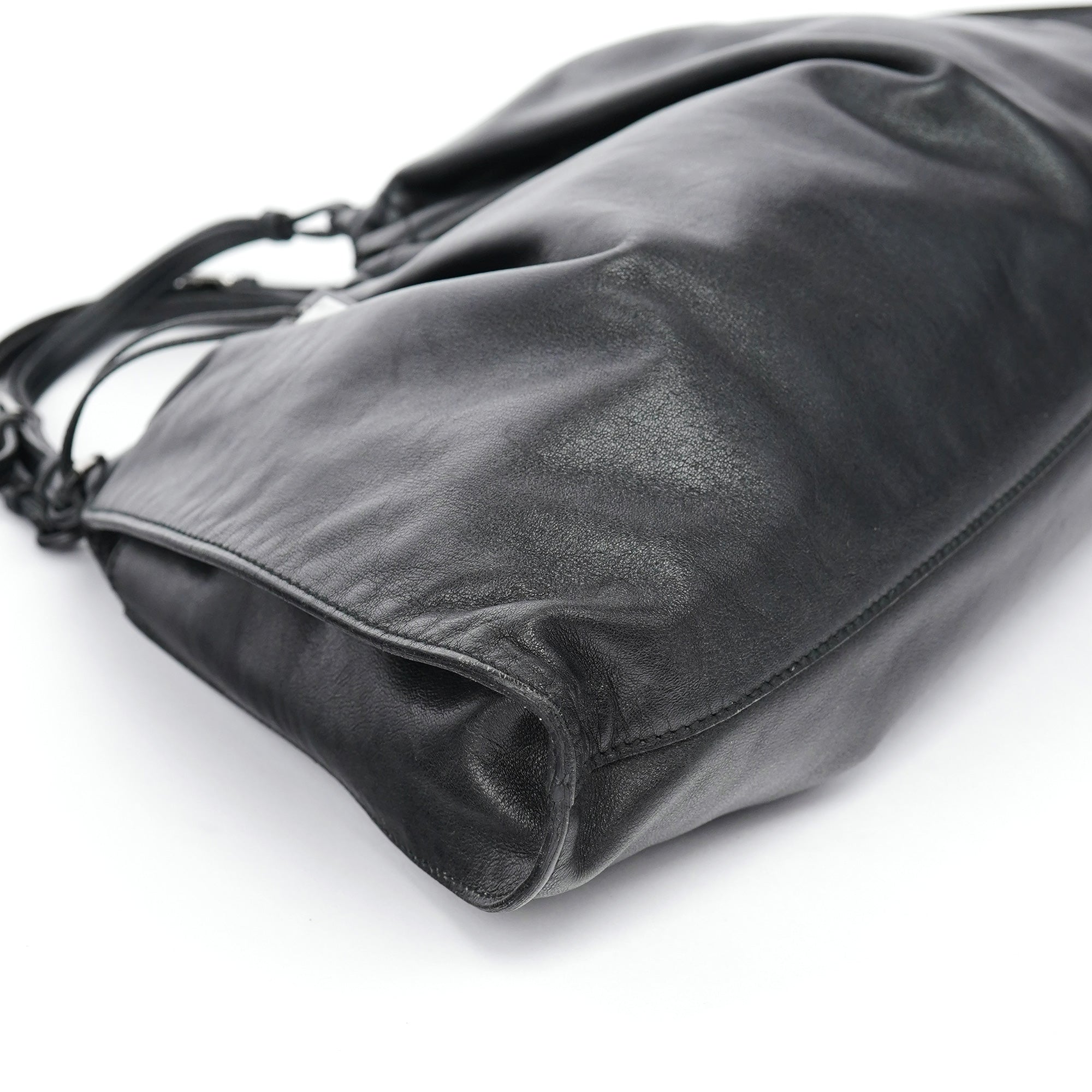 Gucci Black Leather Ruched Bag