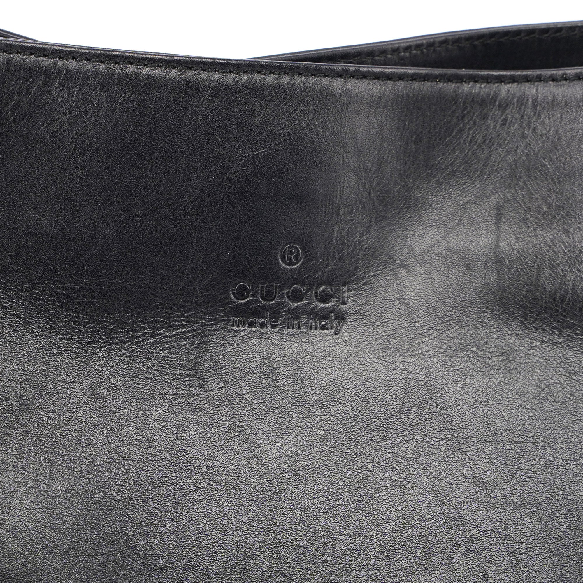 Gucci Sac porté épaule en cuir noir