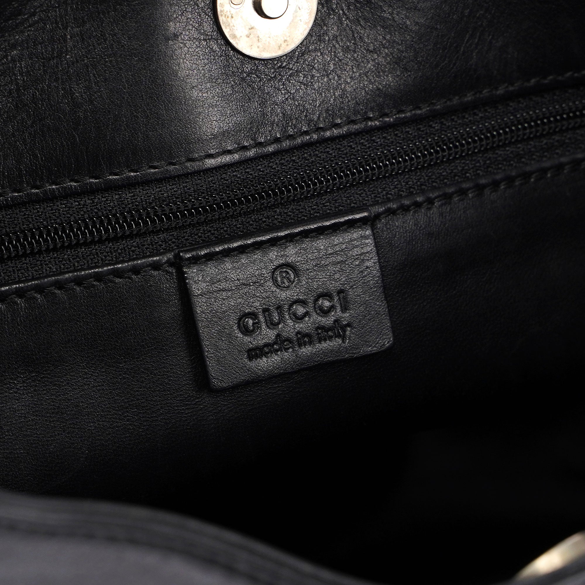 Gucci Sac porté épaule en cuir noir