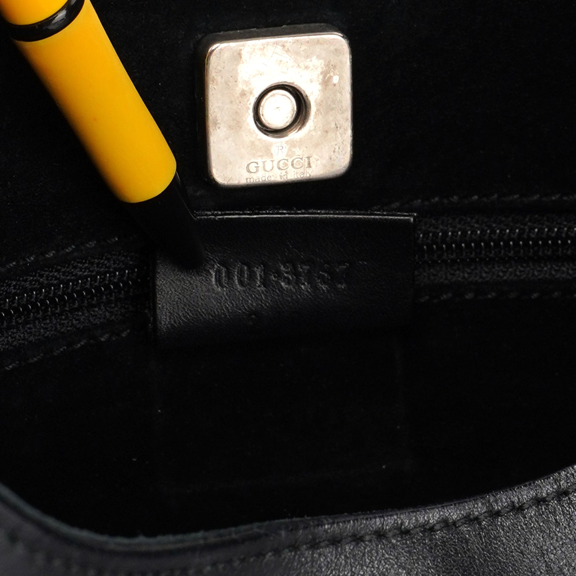 Gucci Sac porté épaule en cuir noir