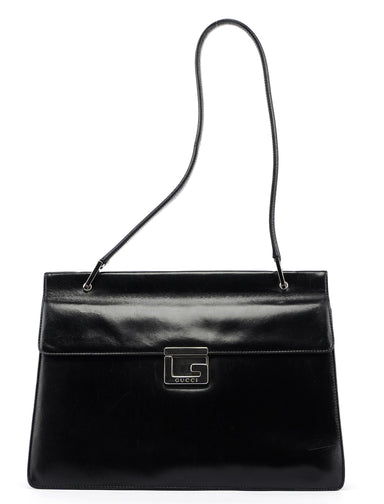 Gucci Black Leather Square G Bag