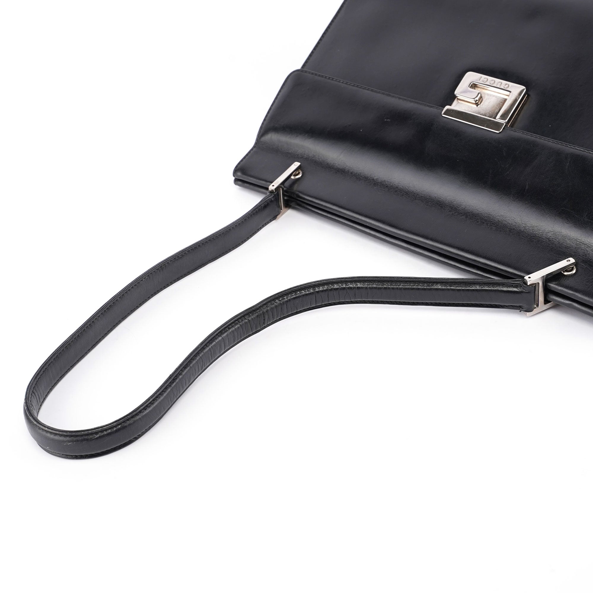 Gucci Square G Tasche aus schwarzem Leder