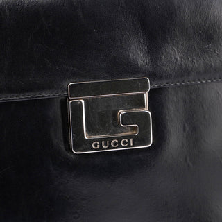 Gucci Black Leather Square G Bag