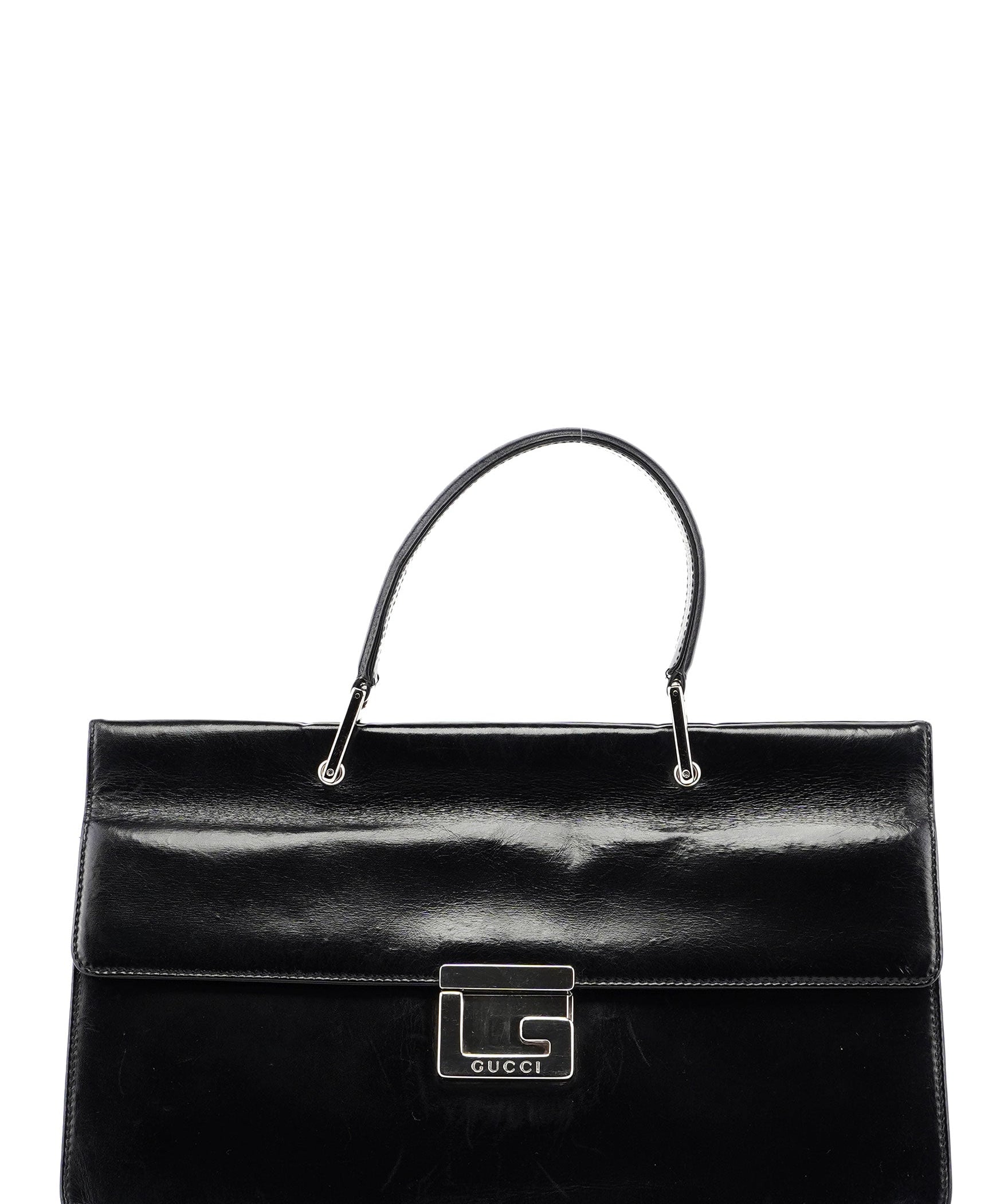Gucci Black Leather Square G Bag