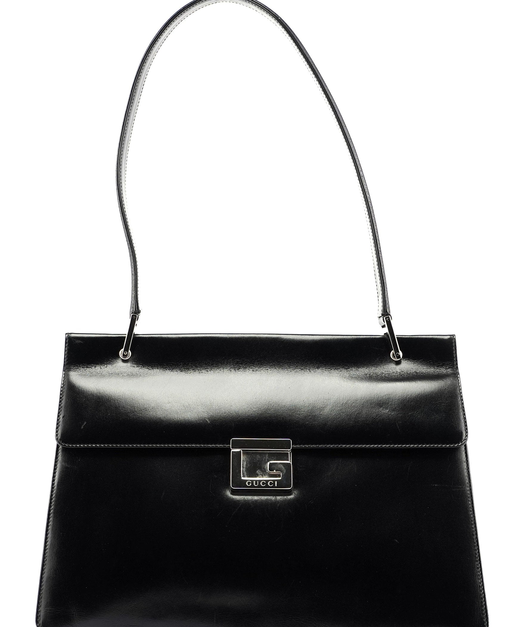 Gucci Black Leather Square G Bag