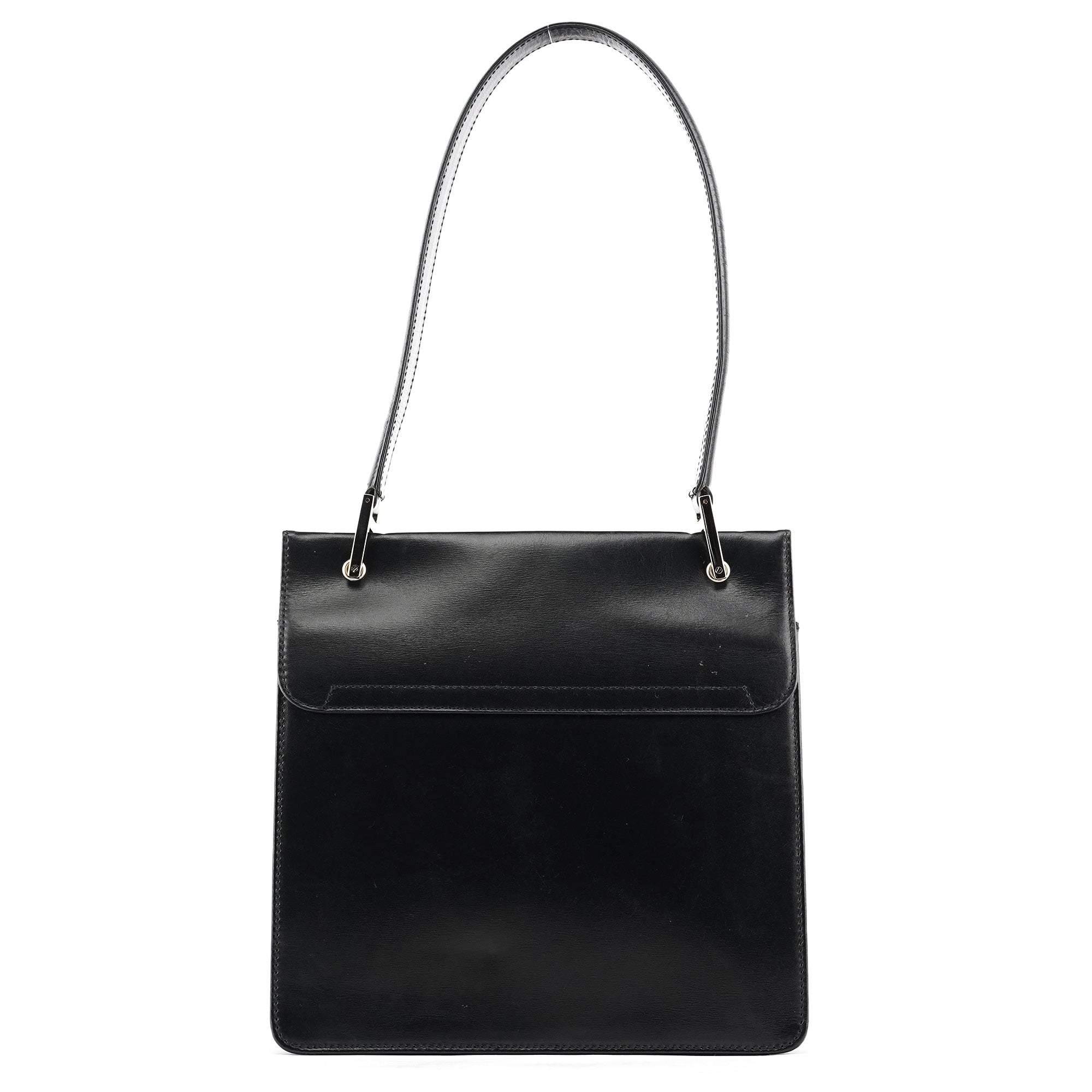 Gucci Square G Schultertasche aus schwarzem Leder