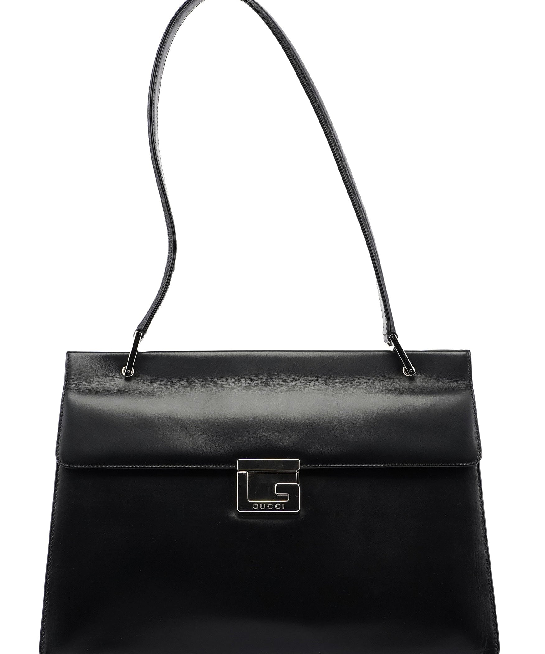 Gucci Black Leather Square G Shoulder Bag