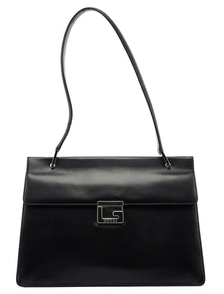 Gucci Black Leather Square G Shoulder Bag