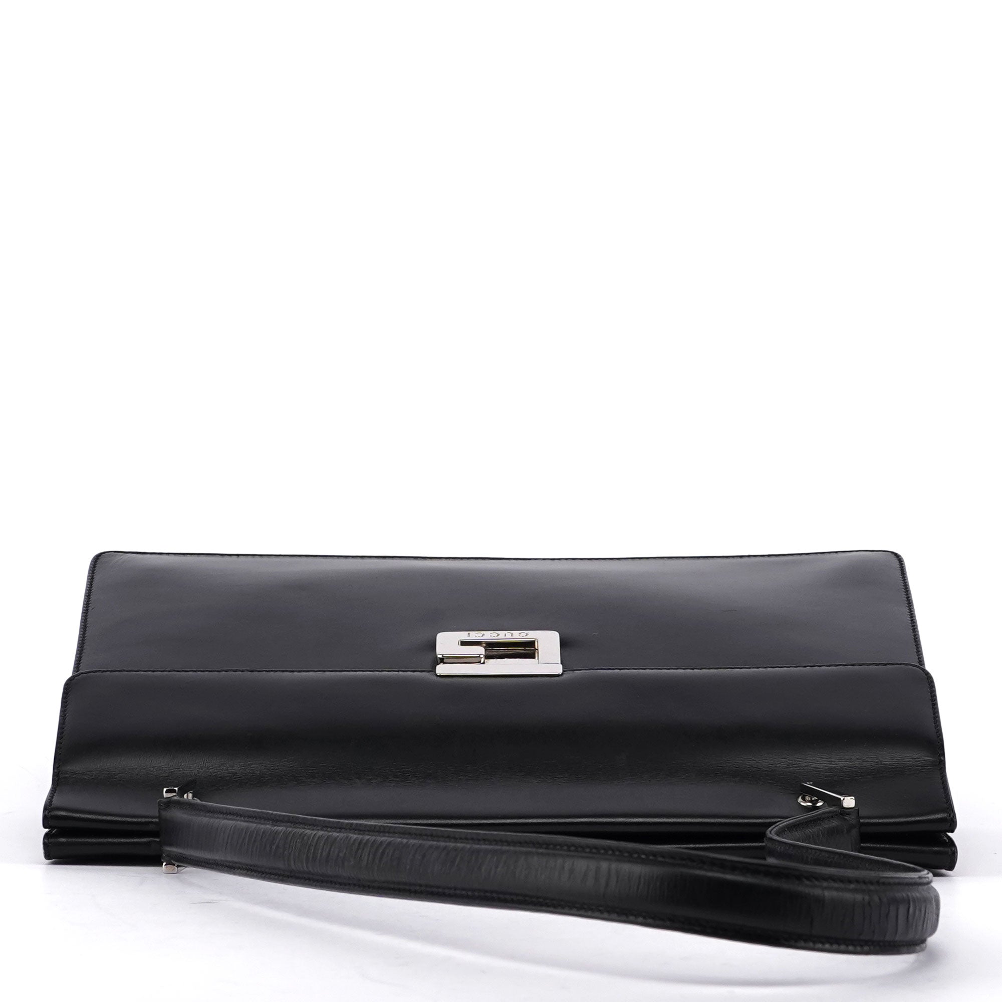 Gucci Sac porté épaule Square G en cuir noir
