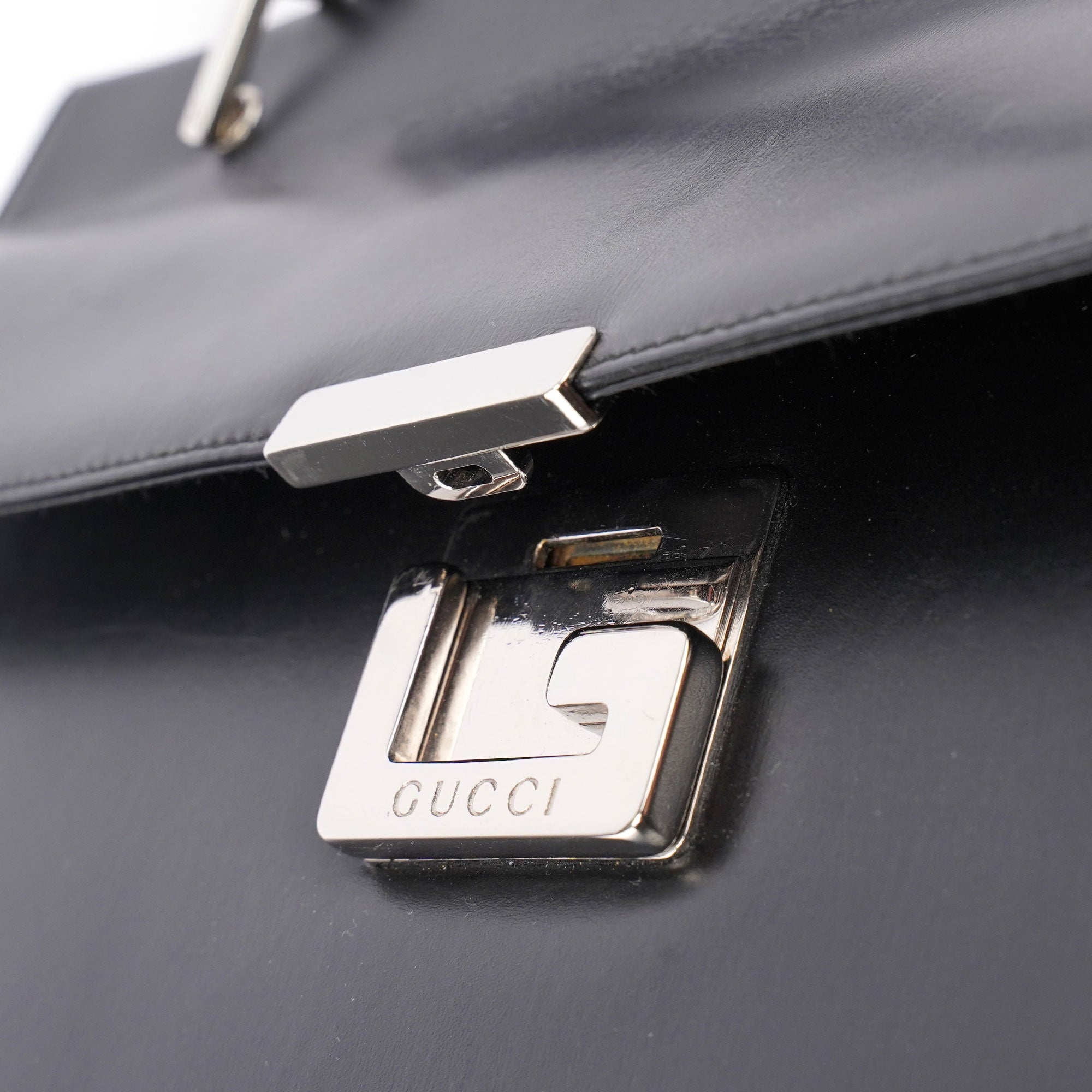 Gucci Black Leather Square G Shoulder Bag