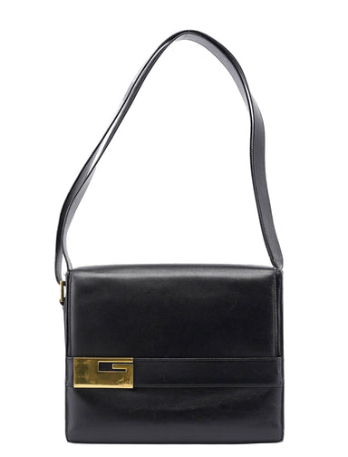 Gucci Black Leather Square G Shoulder Bag