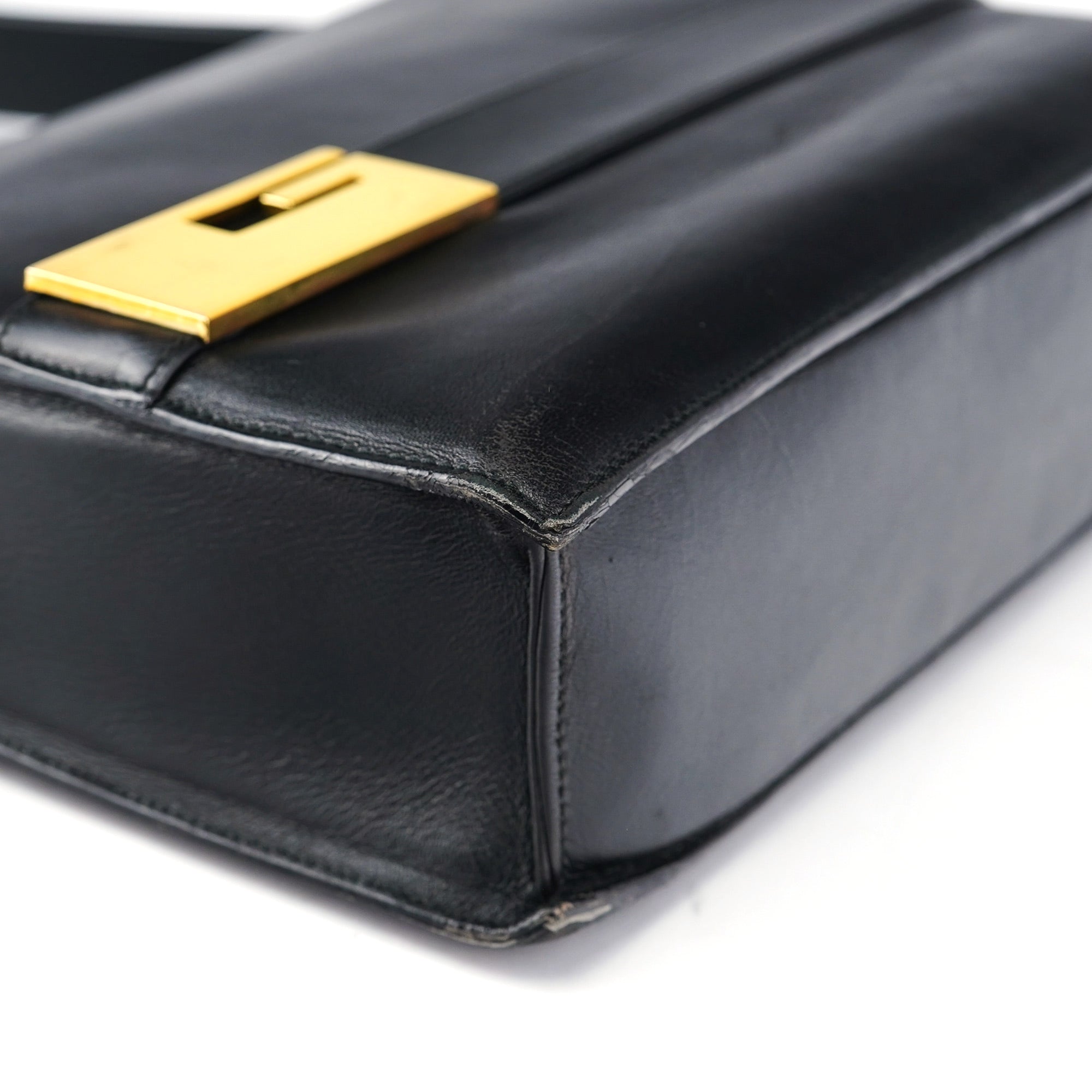 Gucci Sac porté épaule Square G en cuir noir