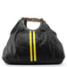 Gucci Black Leather Stripes Bamboo Bag