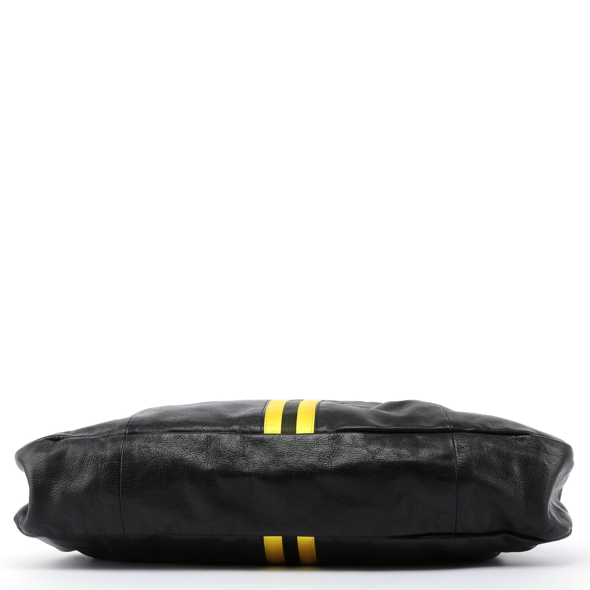 Gucci Sac à poignée Bamboo à rayures en cuir noir