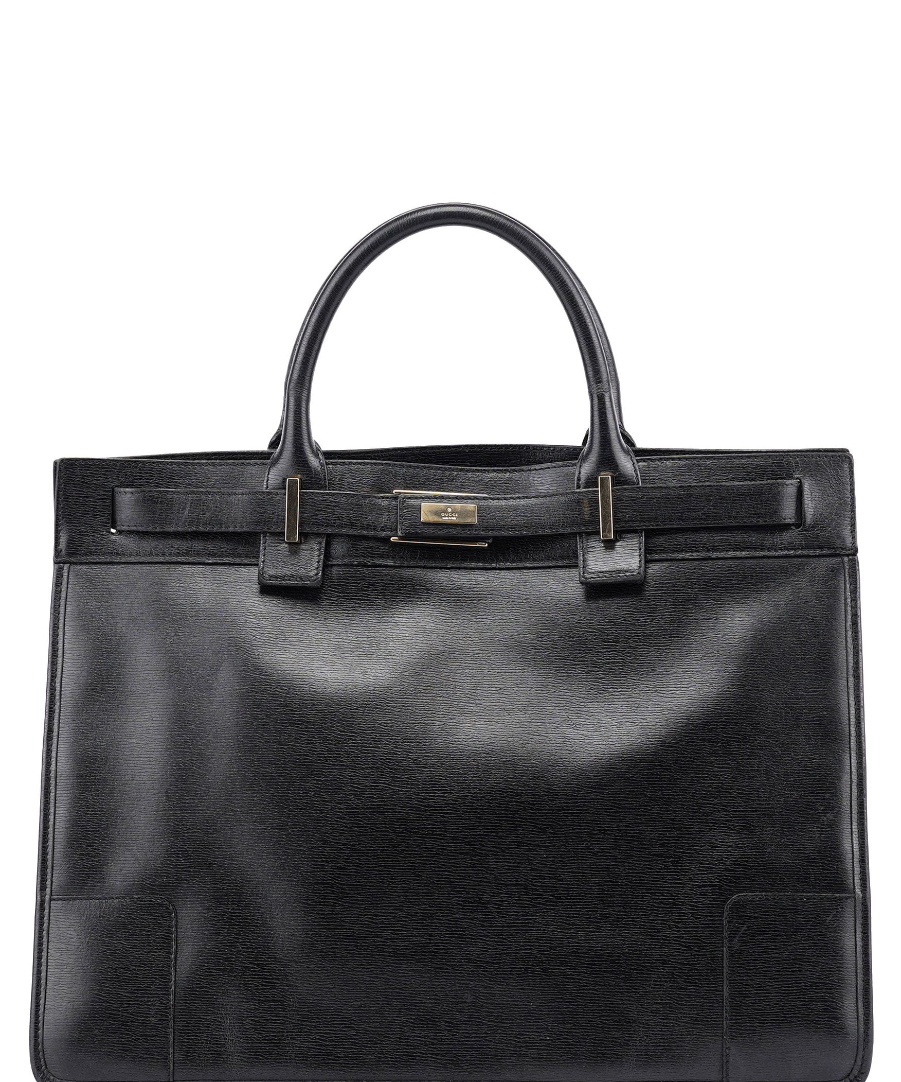 Gucci Black Leather Tote Bag
