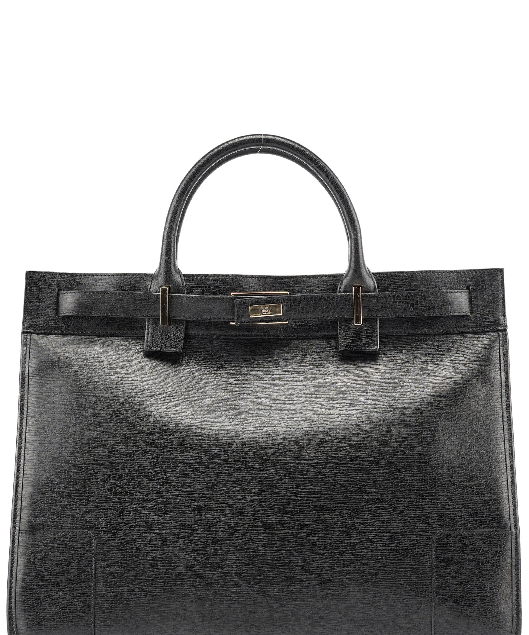 Gucci Black Leather Tote Bag