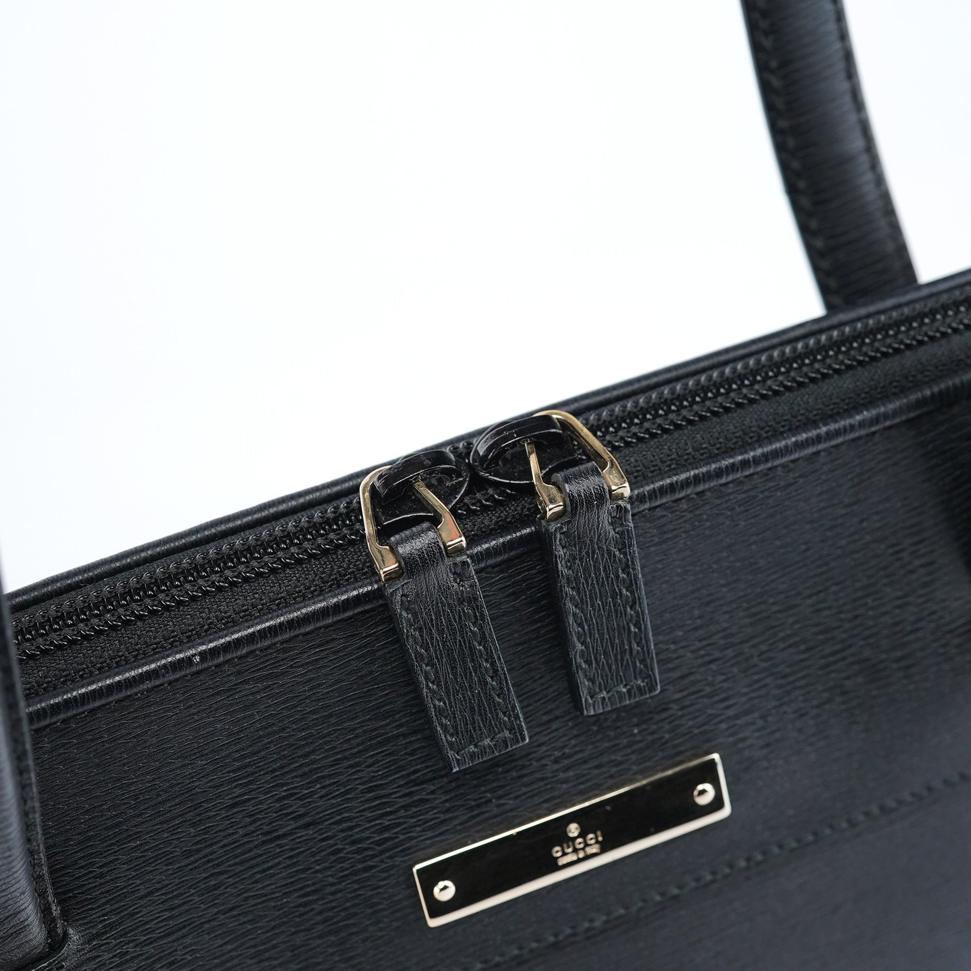 Gucci Sac cabas en cuir noir
