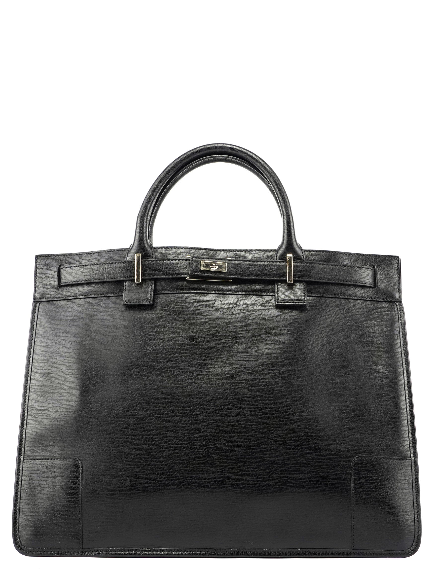 Gucci Black Leather Tote Bag