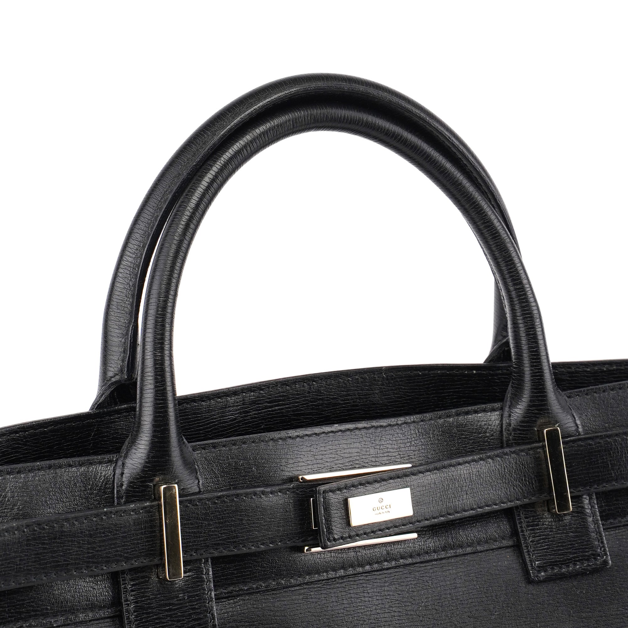 Gucci Black Leather Tote Bag