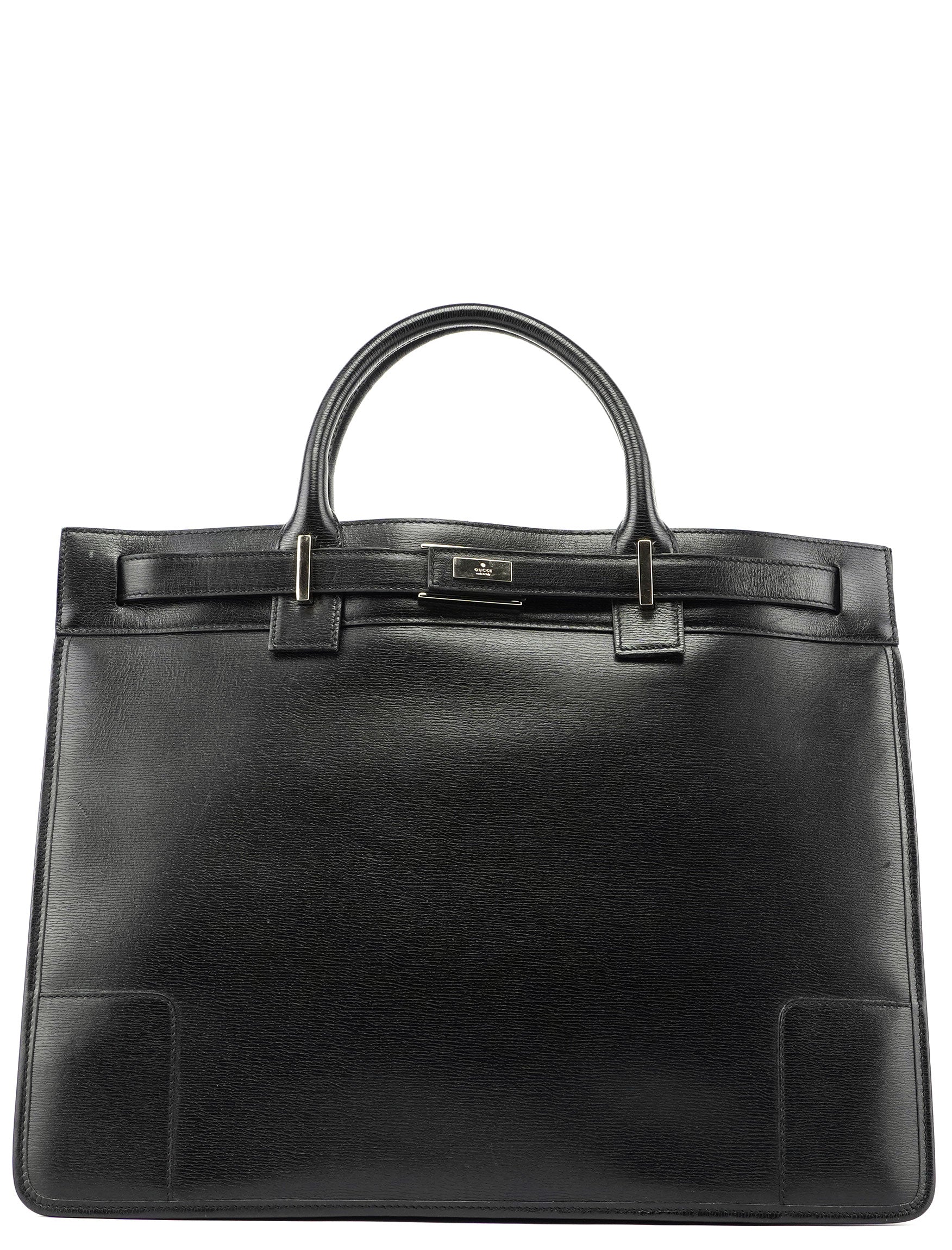 Gucci Black Leather Tote Bag