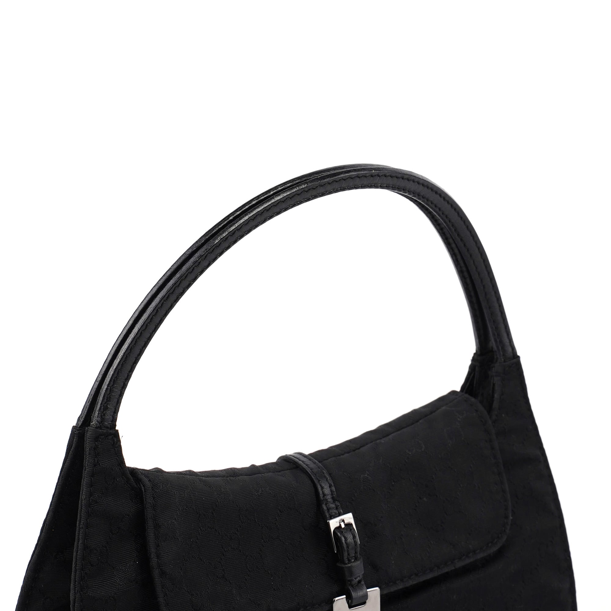 Gucci Black Micro GG Hobo Shoulder Bag