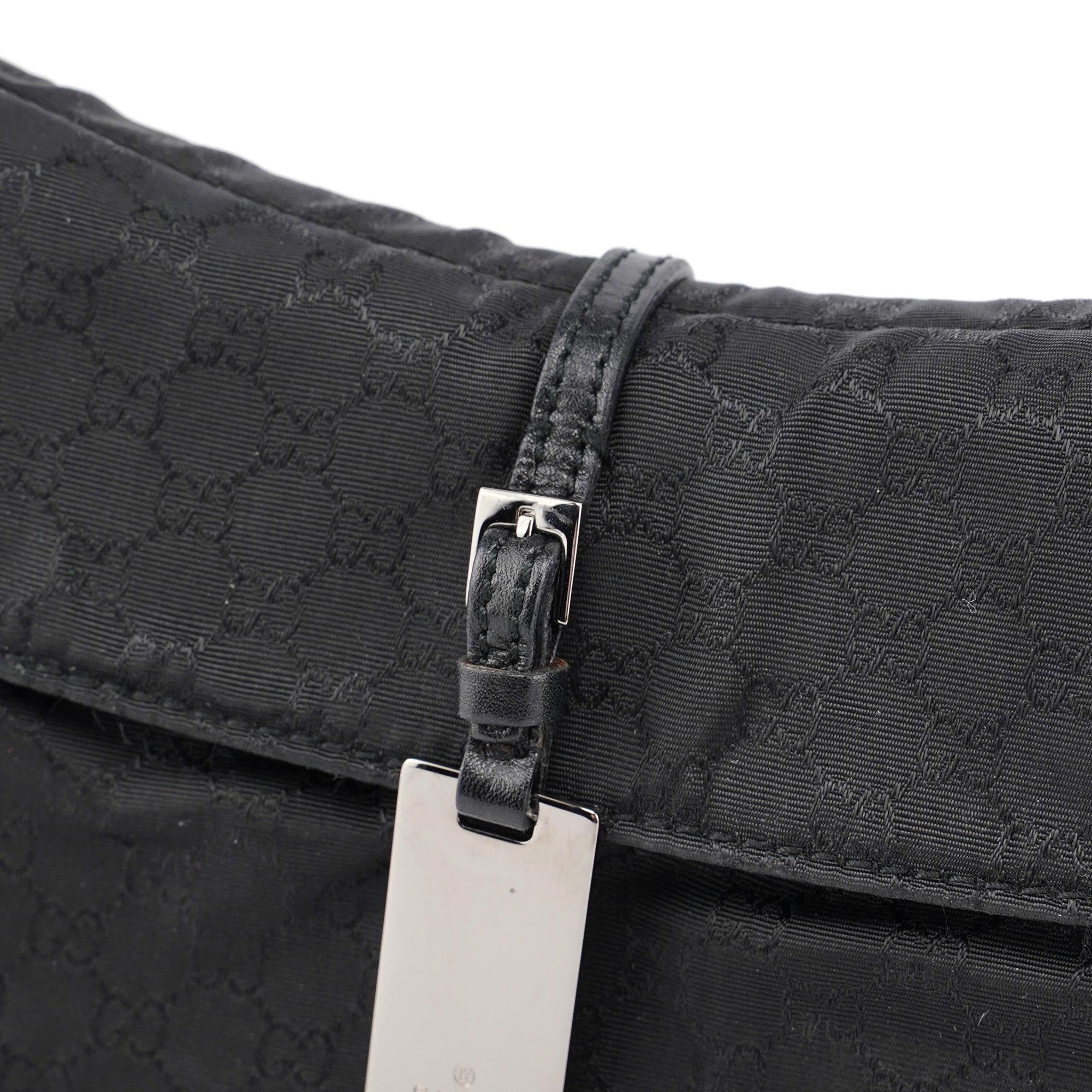 Gucci Black Micro GG Hobo Shoulder Bag