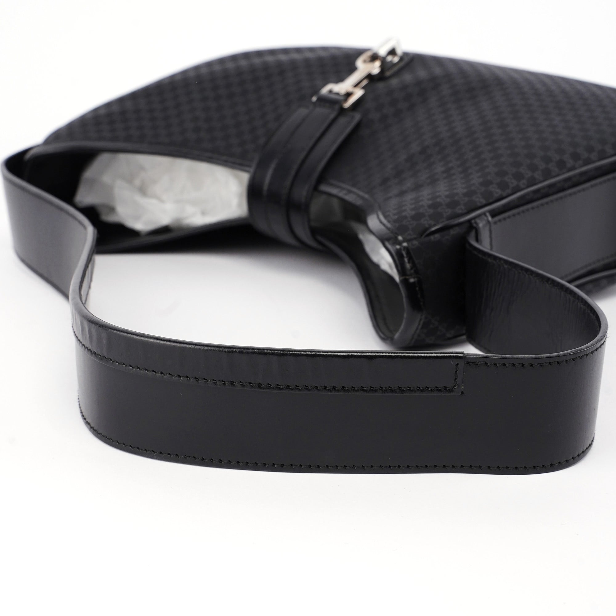 Gucci Sac porté épaule Jackie en toile Micro GG noire